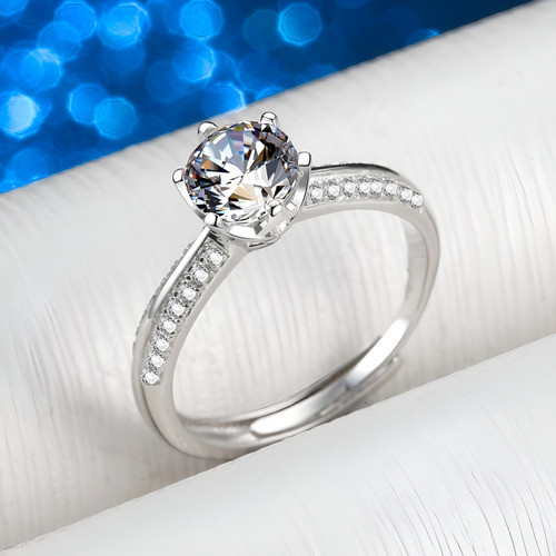 Anel Soltário 1 Quilate Cravejado Prata 925 Moissanite - Image 2