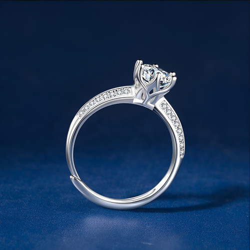 Anel Soltário 1 Quilate Cravejado Prata 925 Moissanite - Image 7
