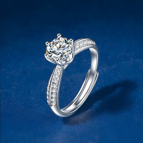 Anel Soltário 1 Quilate Cravejado Prata 925 Moissanite - Image 4