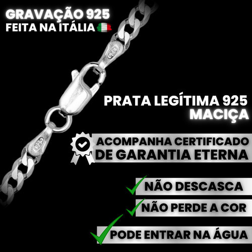 Corrente De Prata 925 Masculina Legítima 3mm - Prata - Image 5