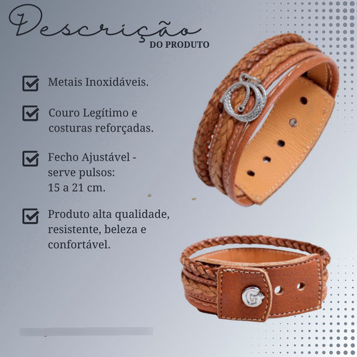 Pulseira De Couro Feminina Laço Dourado Rústico - Image 2