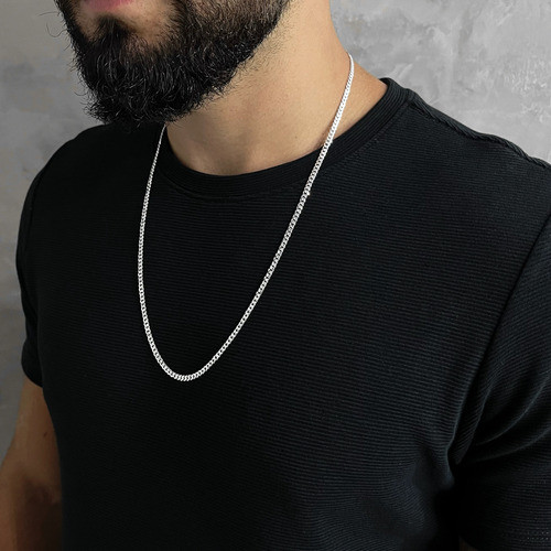 Corrente De Prata 925 Masculina Legítima 3mm - Prata - Image 3